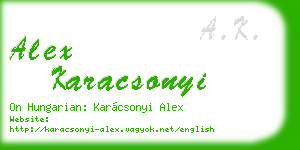 alex karacsonyi business card
